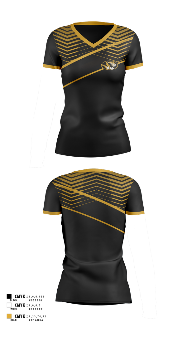 Womens Short Sleeve Vneck Shirt, Mizzou Golf, Golf, Teamtime, Team time, sublimation, custom sports apparel, team uniforms, spirit wear, spiritwear, sports uniforms, custom shirts, team store, custom team store, fundraiser sports, apparel fundraiser