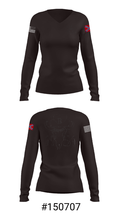 GOD'S GANGSTER'S 76621541 Women's Long Sleeve V-neck Shirt - 7