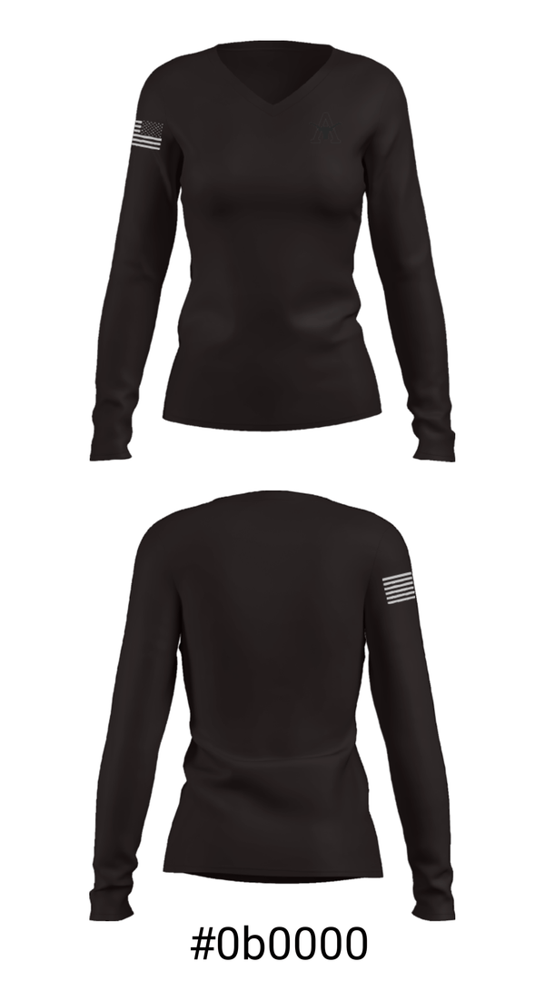 Women's Long Sleeve Vneck Shirt, Agate Elementary School, Spirit Store, Teamtime, Team time, sublimation, custom sports apparel, team uniforms, spirit wear, spiritwear, sports uniforms, custom shirts, team store, custom team store, fundraiser sports, apparel fundraiser