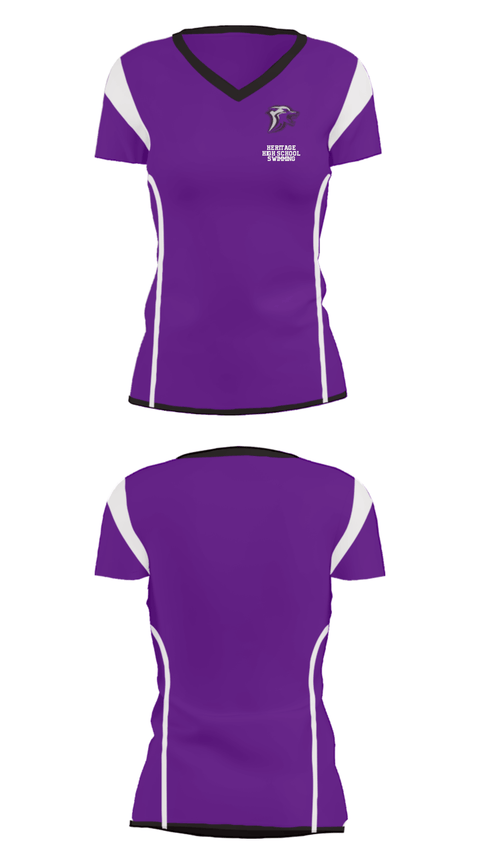 Women's Short Sleeve Vneck Shirt, Heritage High School Swimming, Swimming, Teamtime, Team time, sublimation, custom sports apparel, team uniforms, spirit wear, spiritwear, sports uniforms, custom shirts, team store, custom team store, fundraiser sports, apparel fundraiser