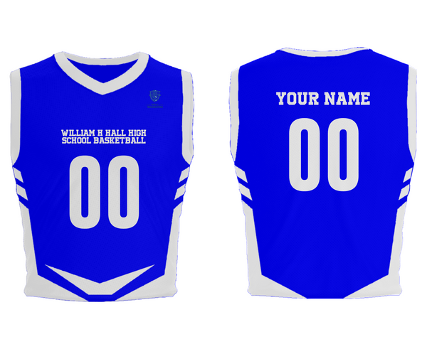 Mens Basketball Jersey, William H Hall High School Basketball, Women's Basketball, Teamtime, Team time, sublimation, custom sports apparel, team uniforms, spirit wear, spiritwear, sports uniforms, custom shirts, team store, custom team store, fundraiser sports, apparel fundraiser