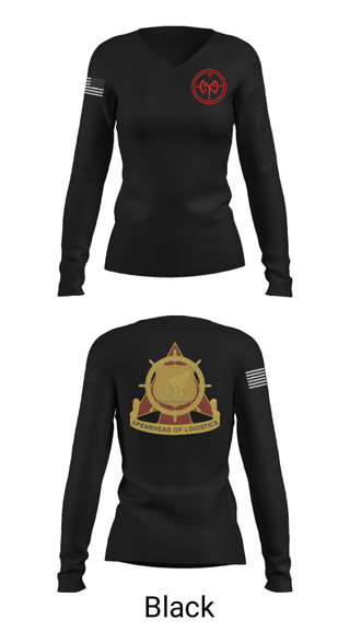 Women's Long Sleeve Vneck Shirt, E co 427th, National Guard, Teamtime, Team time, sublimation, custom sports apparel, team uniforms, spirit wear, spiritwear, sports uniforms, custom shirts, team store, custom team store, fundraiser sports, apparel fundraiser