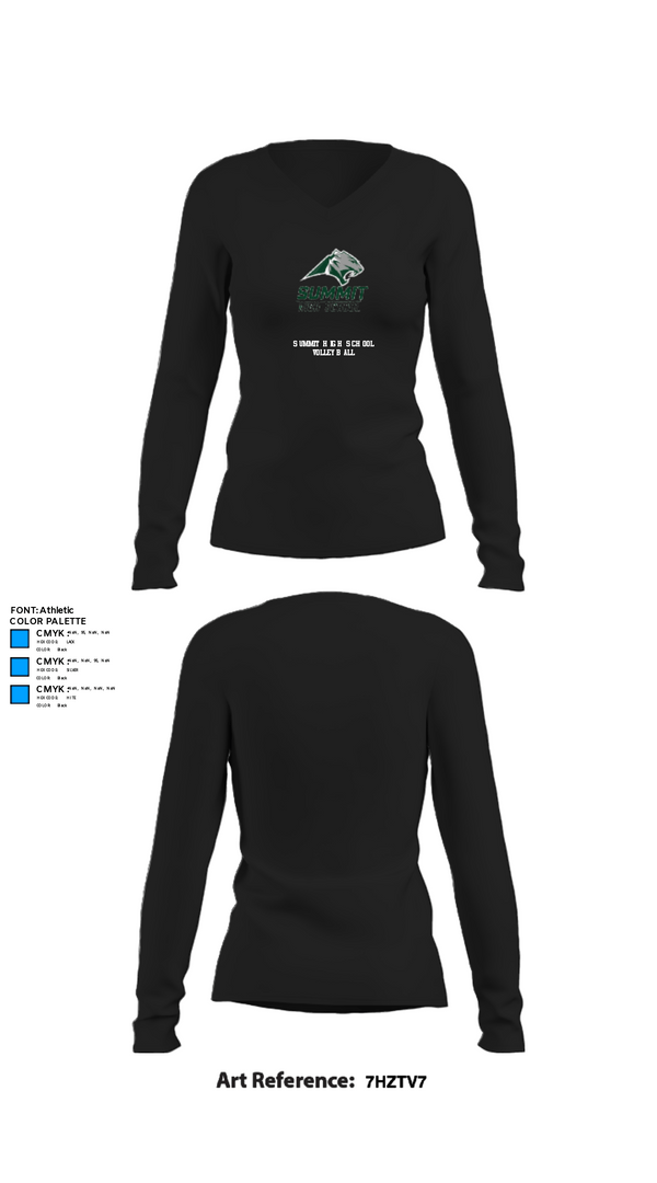 Women's Long Sleeve Vneck Shirt, Summit High School Volleyball, Women's Volleyball, Teamtime, Team time, sublimation, custom sports apparel, team uniforms, spirit wear, spiritwear, sports uniforms, custom shirts, team store, custom team store, fundraiser sports, apparel fundraiser