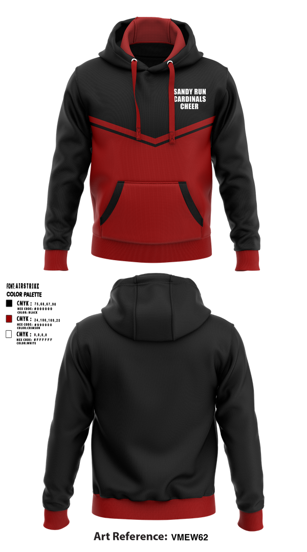 Hoodie, Sandy Run Cardinals, Cheer, Teamtime, Team time, sublimation, custom sports apparel, team uniforms, spirit wear, spiritwear, sports uniforms, custom shirts, team store, custom team store, fundraiser sports, apparel fundraiser