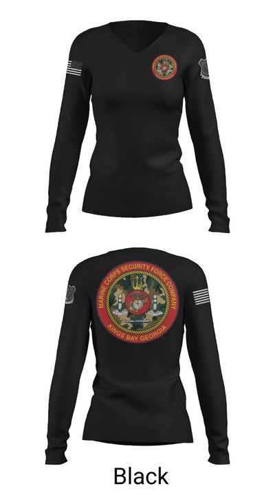 Marine Corps Security Forces Battalion 39264653 Women's Long Sleeve V-neck Shirt - 35