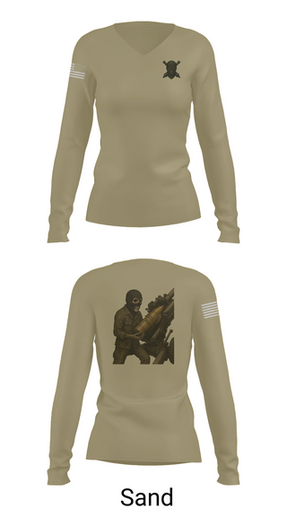 Womens Long Sleeve Vneck Shirt, 2/11 Battery H, Marines, Teamtime, Team time, sublimation, custom sports apparel, team uniforms, spirit wear, spiritwear, sports uniforms, custom shirts, team store, custom team store, fundraiser sports, apparel fundraiser