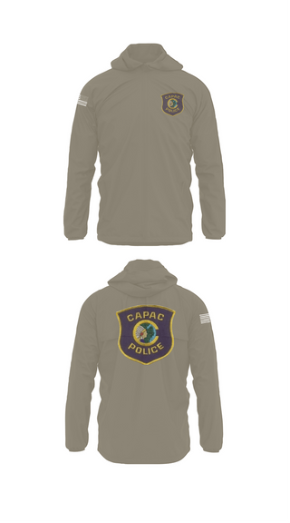 Windbreaker, CAPAC POLICE DEPARTMENT, Police, Teamtime, Team time, sublimation, custom sports apparel, team uniforms, spirit wear, spiritwear, sports uniforms, custom shirts, team store, custom team store, fundraiser sports, apparel fundraiser
