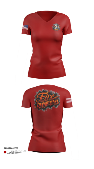 Womens Short Sleeve Vneck Shirt, Sibley District 2, Fire Department, Teamtime, Team time, sublimation, custom sports apparel, team uniforms, spirit wear, spiritwear, sports uniforms, custom shirts, team store, custom team store, fundraiser sports, apparel fundraiser