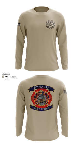 Long Sleeve Performance Shirt, Byhalia Fire and Rescue, Fire Department, Teamtime, Team time, sublimation, custom sports apparel, team uniforms, spirit wear, spiritwear, sports uniforms, custom shirts, team store, custom team store, fundraiser sports, apparel fundraiser