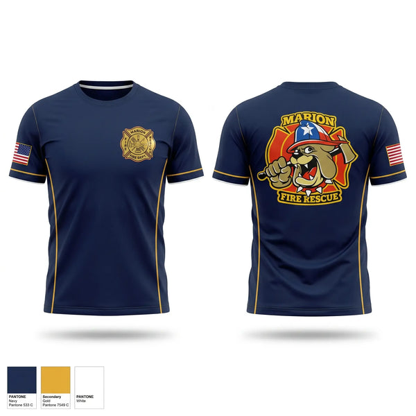 Short Sleeve Performance Shirt, Marion Fire Rescue, Fire Department, Teamtime, Team time, sublimation, custom sports apparel, team uniforms, spirit wear, spiritwear, sports uniforms, custom shirts, team store, custom team store, fundraiser sports, apparel fundraiser