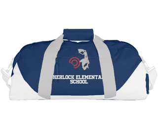 Duffle Bag, Sherlock Elementary School, Spirit Store, Teamtime, Team time, sublimation, custom sports apparel, team uniforms, spirit wear, spiritwear, sports uniforms, custom shirts, team store, custom team store, fundraiser sports, apparel fundraiser