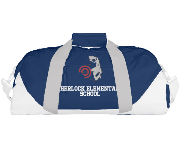 Duffle Bag, Sherlock Elementary School, Spirit Store, Teamtime, Team time, sublimation, custom sports apparel, team uniforms, spirit wear, spiritwear, sports uniforms, custom shirts, team store, custom team store, fundraiser sports, apparel fundraiser