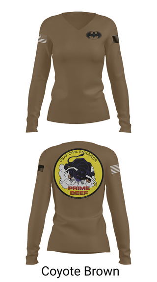 Womens Long Sleeve Vneck Shirt, 185th CES, Navy, Teamtime, Team time, sublimation, custom sports apparel, team uniforms, spirit wear, spiritwear, sports uniforms, custom shirts, team store, custom team store, fundraiser sports, apparel fundraiser