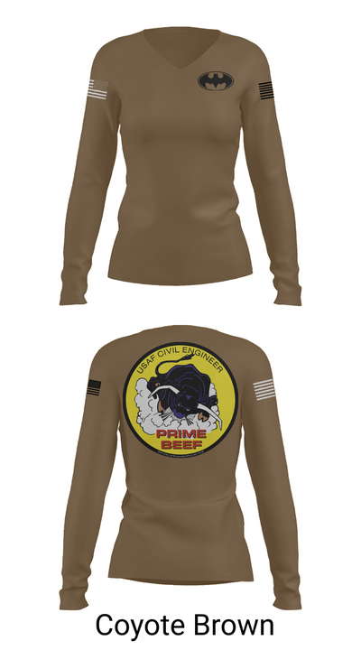 185th CES 20489835 Women's Long Sleeve V-neck Shirt - 16