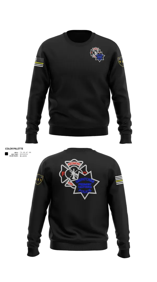 Crew Neck Sweatshirt, Piedmont Police & Fire Comms, Police, Teamtime, Team time, sublimation, custom sports apparel, team uniforms, spirit wear, spiritwear, sports uniforms, custom shirts, team store, custom team store, fundraiser sports, apparel fundraiser