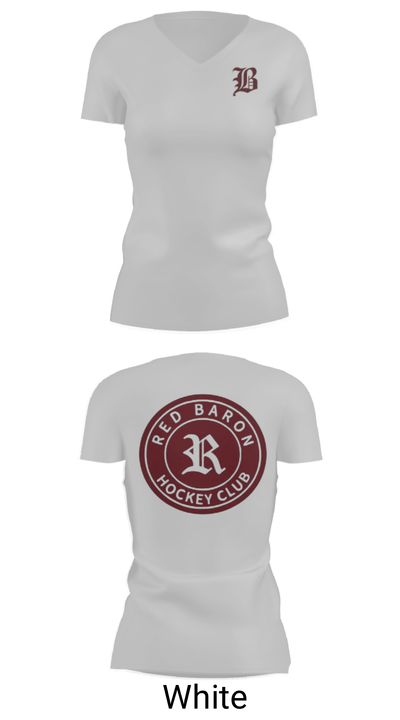 Red Baron Hockey Club 64840347 Women's Short Sleeve V-neck Shirt - 7