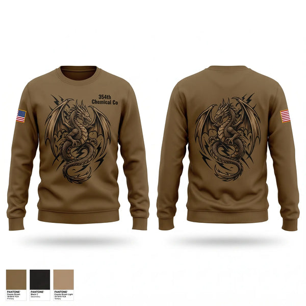 Crew Neck Sweatshirt, 354th Chemical Co, Army, Teamtime, Team time, sublimation, custom sports apparel, team uniforms, spirit wear, spiritwear, sports uniforms, custom shirts, team store, custom team store, fundraiser sports, apparel fundraiser
