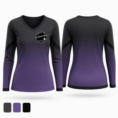 The Dance Factory 94692503 Women's Long Sleeve V-neck Shirt - 1