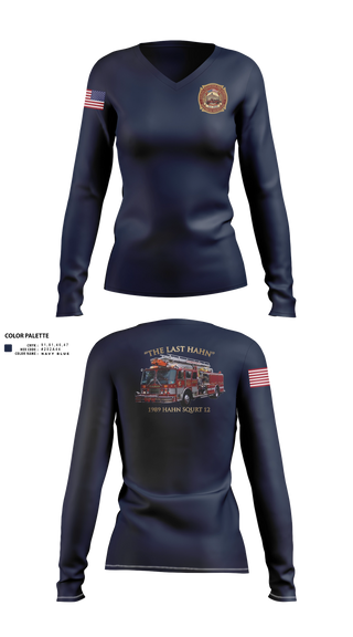 Womens Long Sleeve Vneck Shirt, Colmar Vol. Fire Co. Historical Society, Fire Department, Teamtime, Team time, sublimation, custom sports apparel, team uniforms, spirit wear, spiritwear, sports uniforms, custom shirts, team store, custom team store, fundraiser sports, apparel fundraiser