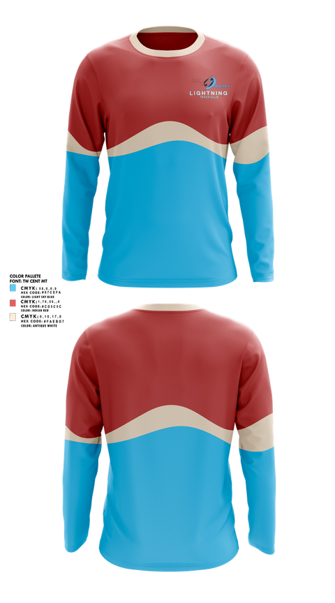 Long Sleeve Performance Shirt, Lightning, Track & Field, Teamtime, Team time, sublimation, custom sports apparel, team uniforms, spirit wear, spiritwear, sports uniforms, custom shirts, team store, custom team store, fundraiser sports, apparel fundraiser