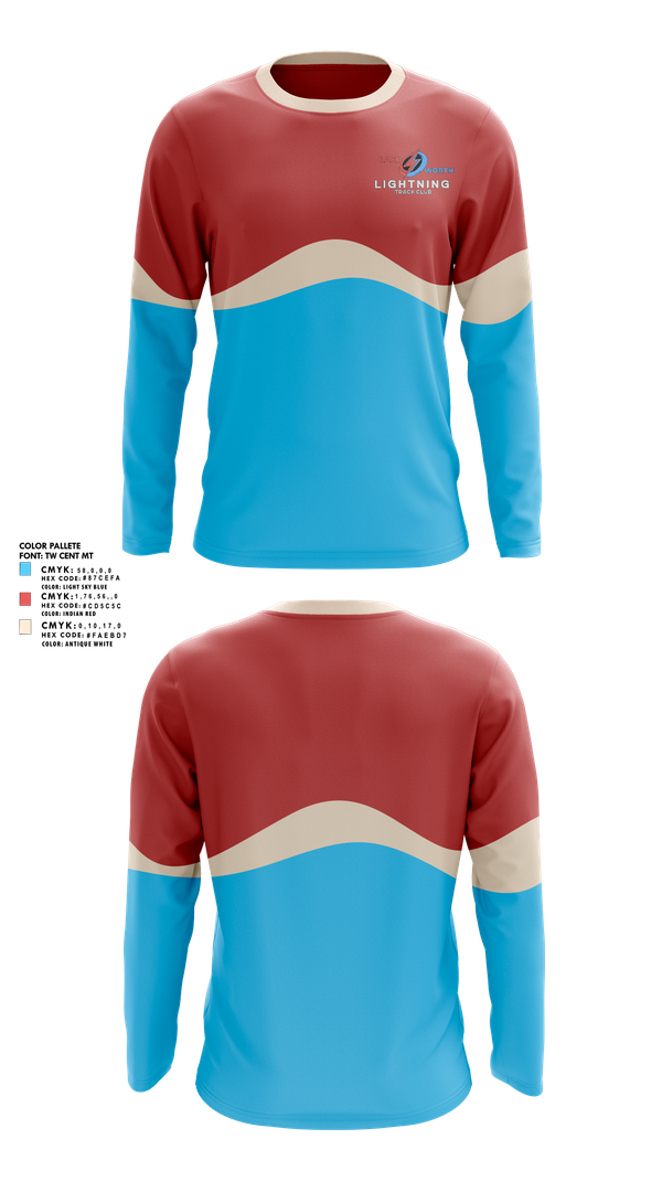 Long Sleeve Performance Shirt, Lightning, Track & Field, Teamtime, Team time, sublimation, custom sports apparel, team uniforms, spirit wear, spiritwear, sports uniforms, custom shirts, team store, custom team store, fundraiser sports, apparel fundraiser