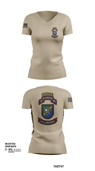 Womens Short Sleeve Vneck Shirt, 3rd/75th Ranger Regiment, , Teamtime, Team time, sublimation, custom sports apparel, team uniforms, spirit wear, spiritwear, sports uniforms, custom shirts, team store, custom team store, fundraiser sports, apparel fundraiser