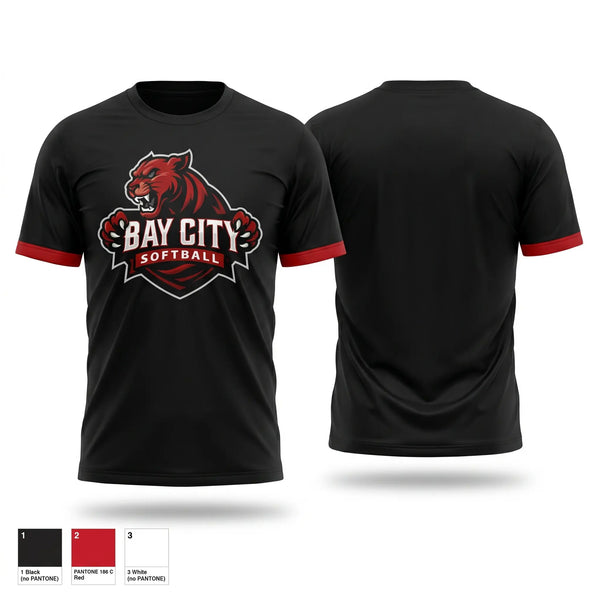 Short Sleeve Performance Shirt, Bay City Panthers, Softball, Teamtime, Team time, sublimation, custom sports apparel, team uniforms, spirit wear, spiritwear, sports uniforms, custom shirts, team store, custom team store, fundraiser sports, apparel fundraiser