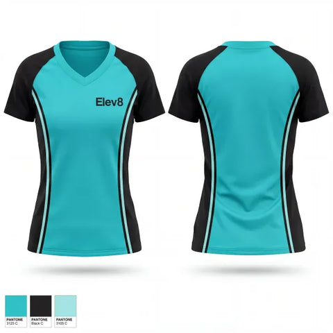 Womens Short Sleeve Vneck Shirt, Elev8, Women's Volleyball, Teamtime, Team time, sublimation, custom sports apparel, team uniforms, spirit wear, spiritwear, sports uniforms, custom shirts, team store, custom team store, fundraiser sports, apparel fundraiser