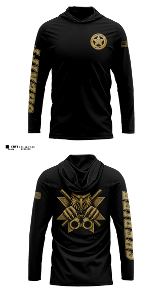 Long Sleeve hooded sunshirt, Solano County Sheriff's Office Defensive Tactics Unit, Police, Teamtime, Team time, sublimation, custom sports apparel, team uniforms, spirit wear, spiritwear, sports uniforms, custom shirts, team store, custom team store, fundraiser sports, apparel fundraiser