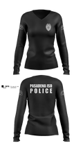 Pasadena I.S.D. 61660668 Women's Long Sleeve V-neck Shirt - 2