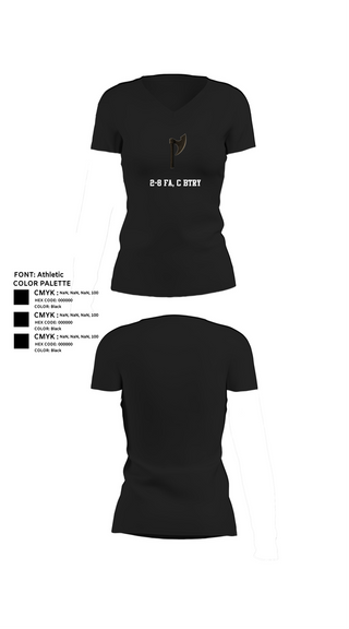 Womens Short Sleeve Vneck Shirt, 2-8 FA, C BTRY, , Teamtime, Team time, sublimation, custom sports apparel, team uniforms, spirit wear, spiritwear, sports uniforms, custom shirts, team store, custom team store, fundraiser sports, apparel fundraiser