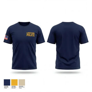 Old School Cotton Feel Shirt, Lopatcong Police, Police, Teamtime, Team time, sublimation, custom sports apparel, team uniforms, spirit wear, spiritwear, sports uniforms, custom shirts, team store, custom team store, fundraiser sports, apparel fundraiser