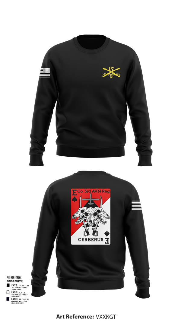 Crew Neck Sweatshirt, E CO 3RD AVN REGT, , Teamtime, Team time, sublimation, custom sports apparel, team uniforms, spirit wear, spiritwear, sports uniforms, custom shirts, team store, custom team store, fundraiser sports, apparel fundraiser