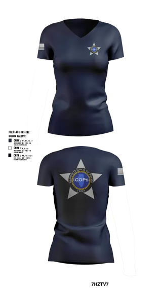 Womens Short Sleeve Vneck Shirt, Illinois Council of Police, Police, Teamtime, Team time, sublimation, custom sports apparel, team uniforms, spirit wear, spiritwear, sports uniforms, custom shirts, team store, custom team store, fundraiser sports, apparel fundraiser
