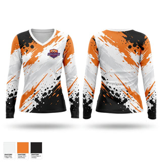 Womens Long Sleeve Vneck Shirt, Catskills Run Club, Cross Country, Teamtime, Team time, sublimation, custom sports apparel, team uniforms, spirit wear, spiritwear, sports uniforms, custom shirts, team store, custom team store, fundraiser sports, apparel fundraiser
