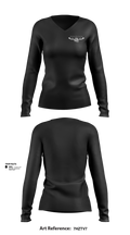 Westerville Central Swimming & Diving 56583573 Women's Long Sleeve V-neck Shirt - 44