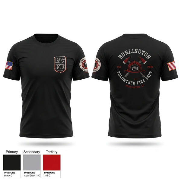 Short Sleeve Performance Shirt, Burlington Volunteer Fire Department (BVFD), Fire Department, Teamtime, Team time, sublimation, custom sports apparel, team uniforms, spirit wear, spiritwear, sports uniforms, custom shirts, team store, custom team store, fundraiser sports, apparel fundraiser