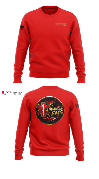 Crew Neck Sweatshirt, Advanced EMS, EMS/EMT, Teamtime, Team time, sublimation, custom sports apparel, team uniforms, spirit wear, spiritwear, sports uniforms, custom shirts, team store, custom team store, fundraiser sports, apparel fundraiser