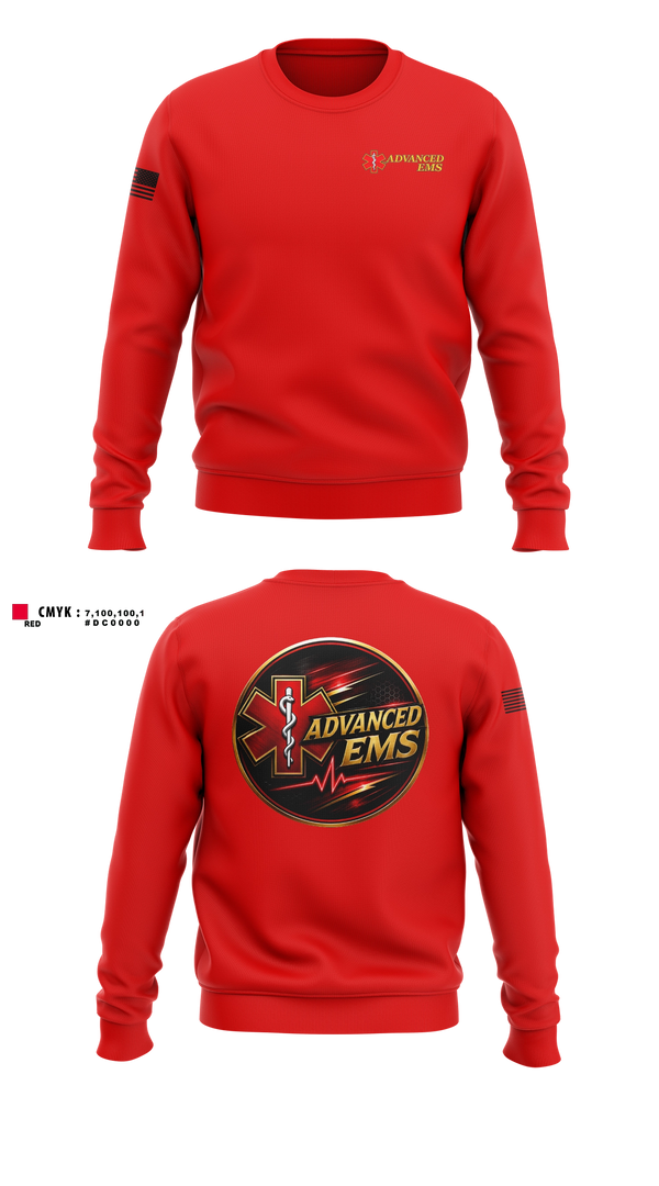 Crew Neck Sweatshirt, Advanced EMS, EMS/EMT, Teamtime, Team time, sublimation, custom sports apparel, team uniforms, spirit wear, spiritwear, sports uniforms, custom shirts, team store, custom team store, fundraiser sports, apparel fundraiser
