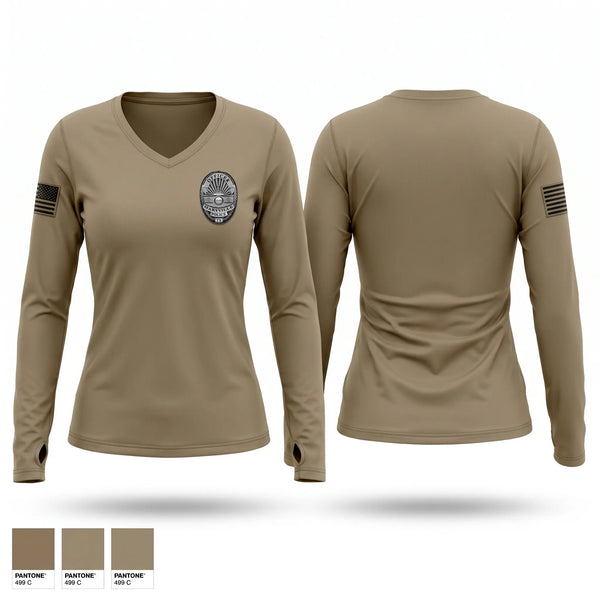 Womens Long Sleeve Vneck Shirt, Maryville Police Department K9 Unit, Police, Teamtime, Team time, sublimation, custom sports apparel, team uniforms, spirit wear, spiritwear, sports uniforms, custom shirts, team store, custom team store, fundraiser sports, apparel fundraiser