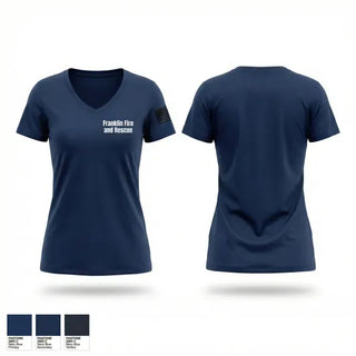 Womens Short Sleeve Vneck Shirt, Franklin Fire and Rescue, Fire Department, Teamtime, Team time, sublimation, custom sports apparel, team uniforms, spirit wear, spiritwear, sports uniforms, custom shirts, team store, custom team store, fundraiser sports, apparel fundraiser