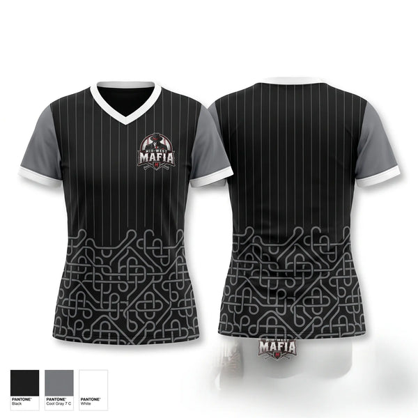 Womens Short Sleeve Vneck Shirt, Mid South Mafia, Baseball, Teamtime, Team time, sublimation, custom sports apparel, team uniforms, spirit wear, spiritwear, sports uniforms, custom shirts, team store, custom team store, fundraiser sports, apparel fundraiser