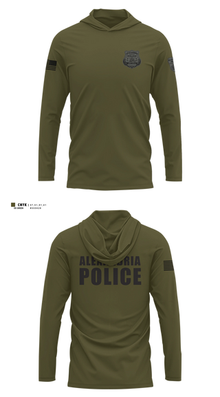 Long Sleeve hooded sunshirt, Alexandria Police Department Special Operations, Police, Teamtime, Team time, sublimation, custom sports apparel, team uniforms, spirit wear, spiritwear, sports uniforms, custom shirts, team store, custom team store, fundraiser sports, apparel fundraiser