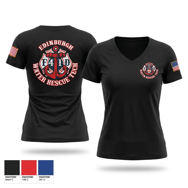Womens Short Sleeve Vneck Shirt, Edinburgh Water Rescue, Fire Department, Teamtime, Team time, sublimation, custom sports apparel, team uniforms, spirit wear, spiritwear, sports uniforms, custom shirts, team store, custom team store, fundraiser sports, apparel fundraiser