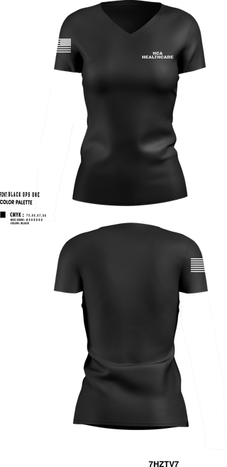 Womens Short Sleeve Vneck Shirt, HCA HEALTHCARE, , Teamtime, Team time, sublimation, custom sports apparel, team uniforms, spirit wear, spiritwear, sports uniforms, custom shirts, team store, custom team store, fundraiser sports, apparel fundraiser