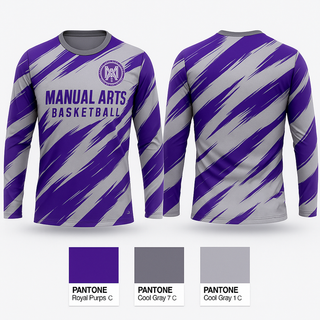 Long Sleeve Performance Shirt, Manual Arts Basketball, Men's Basketball, Teamtime, Team time, sublimation, custom sports apparel, team uniforms, spirit wear, spiritwear, sports uniforms, custom shirts, team store, custom team store, fundraiser sports, apparel fundraiser