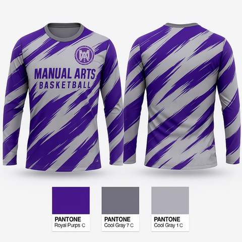 Long Sleeve Performance Shirt, Manual Arts Basketball, Men's Basketball, Teamtime, Team time, sublimation, custom sports apparel, team uniforms, spirit wear, spiritwear, sports uniforms, custom shirts, team store, custom team store, fundraiser sports, apparel fundraiser