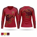 DeAnza High School Dons 24010911 Women's Long Sleeve V-neck Shirt - 1