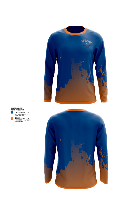 Long Sleeve Performance Shirt, SUNY Orange Golf, Golf, Teamtime, Team time, sublimation, custom sports apparel, team uniforms, spirit wear, spiritwear, sports uniforms, custom shirts, team store, custom team store, fundraiser sports, apparel fundraiser