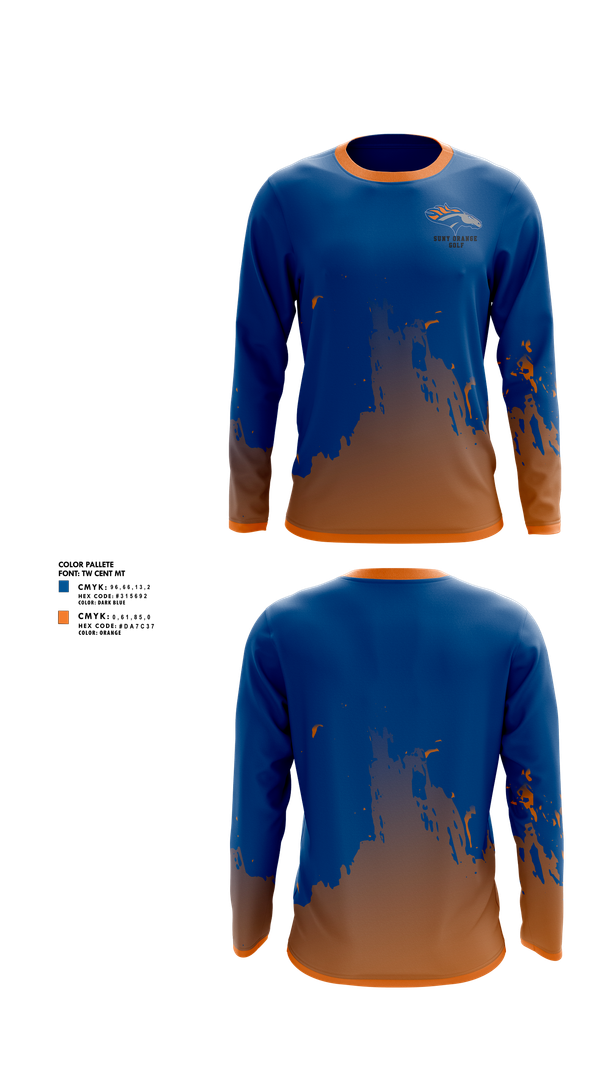 Long Sleeve Performance Shirt, SUNY Orange Golf, Golf, Teamtime, Team time, sublimation, custom sports apparel, team uniforms, spirit wear, spiritwear, sports uniforms, custom shirts, team store, custom team store, fundraiser sports, apparel fundraiser